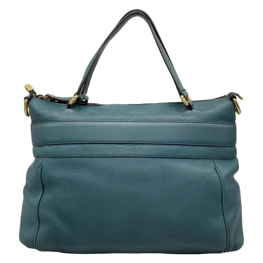 GUCCI handbag blue green leather - Picture 3 of 7